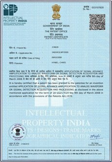 India (Aug. 2019) India patent certificate